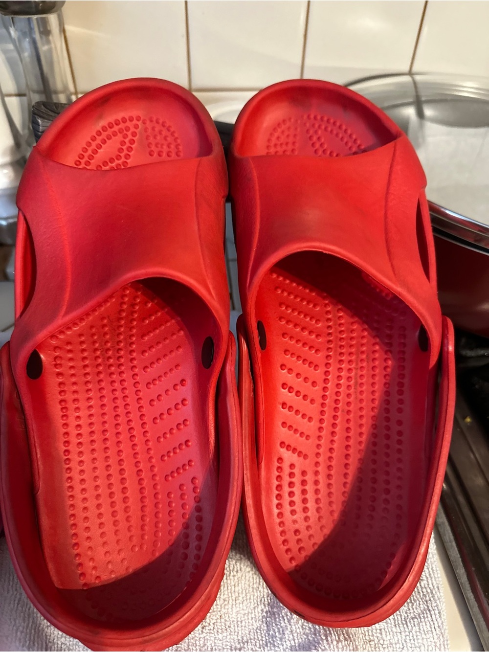 CROCS Red Slide Sandals